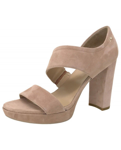 SANDALO CON TACCO NEROGIARDINI DONNA CAPRA SCAMOSCIATO PHARD ROSA P908485DE/660