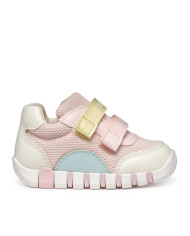 SNEAKERS GEOX PRIMI PASSI BAMBINA  B IUPIDOO G. A - MESH+GEOBUCK  LT PINK/WATERSEA  B3558A 01454 C8343