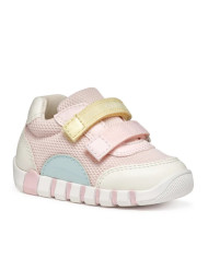SNEAKERS GEOX PRIMI PASSI BAMBINA  B IUPIDOO G. A - MESH+GEOBUCK  LT PINK/WATERSEA  B3558A 01454 C8343