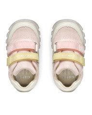 SNEAKERS GEOX PRIMI PASSI BAMBINA  B IUPIDOO G. A - MESH+GEOBUCK  LT PINK/WATERSEA  B3558A 01454 C8343