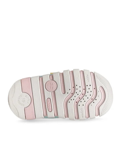 SNEAKERS GEOX PRIMI PASSI BAMBINA  B IUPIDOO G. A - MESH+GEOBUCK  LT PINK/WATERSEA  B3558A 01454 C8343