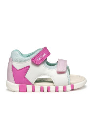 SANDALI GEOX BAMBINA PRIMI PASSI  B SANDAL IUPIDOO A - SINT+MESH WHITE/FUCHSIA  B5517B 0BC14 C0563
