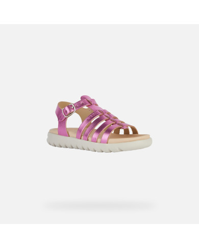 SANDALI GEOX BAMBINA J S.SOLEIMA G. B - VIT.METAL.  FUCHSIA TG:28-35 J35GSB 000CF C8002/B