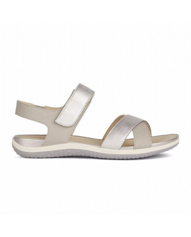 SANDALI GEOX DONNA D S.VEGA B - NBK SIN+SIN.MET   LT GREY/OFF WHITE D45R6B 0EKBN C0742