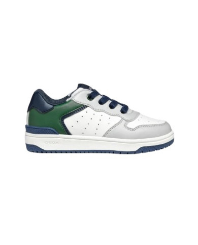 SNEAKERS GEOX BAMBINO J WASHIBA B - GEOBUCK+TESSUTO  WHITE/LT JEANS 28-35 JJ45LQB 05411 C1ZA4/B