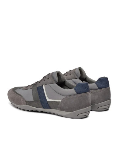 SNEAKERS GEOX UOMO U WELLS A - SCAM.+TESSUTO  DK STONE U45T5A 02211 C9371