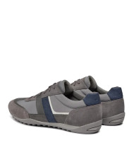 SNEAKERS GEOX UOMO U WELLS A - SCAM.+TESSUTO  DK STONE U45T5A 02211 C9371
