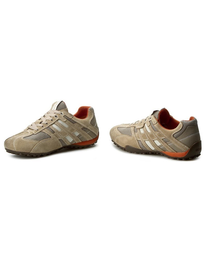 SNEAKERS GEOX UOMO U SNAKE K - SCAM.+MESH  BEIGE/DK ORANGE