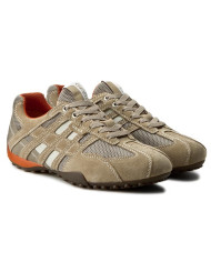 SNEAKERS GEOX UOMO U SNAKE K - SCAM.+MESH  BEIGE/DK ORANGE