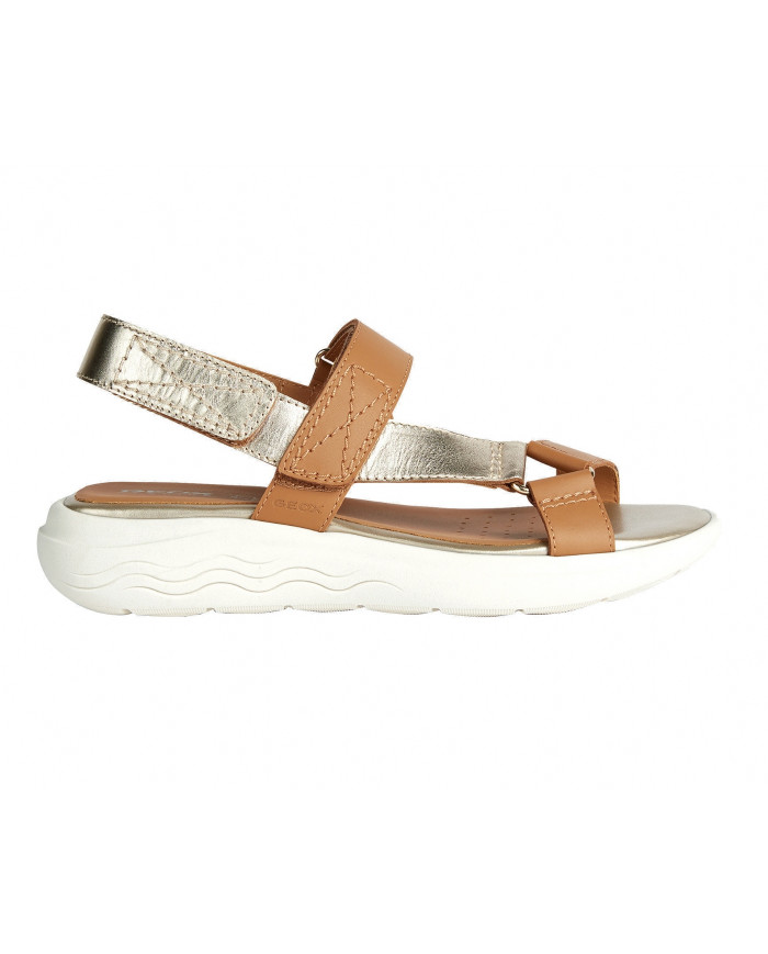 SANDALI GEOX DONNA D SPHERICA EC5W A - VI.L+VI.ME CAMEL/LT GOLD D25ADA 043CF C5F2L