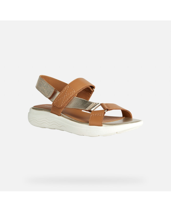 SANDALI GEOX DONNA D SPHERICA EC5W A - VI.L+VI.ME CAMEL/LT GOLD D25ADA 043CF C5F2L
