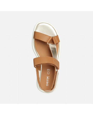 SANDALI GEOX DONNA D SPHERICA EC5W A - VI.L+VI.ME CAMEL/LT GOLD D25ADA 043CF C5F2L