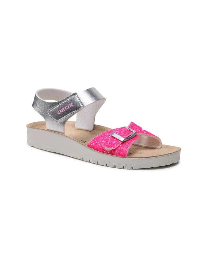 SANDALI GEOX BAMBINA COSTAREI  SILVER/FUCHSIA J15EAB 0NFEW C0162 TG 31,32