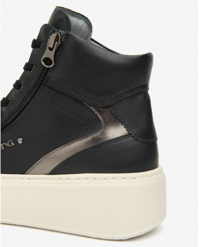 SNEAKERS  NEROGIARDINI DONNA GUANTO NERO T.BRILL ANTRACITE PU.GUATEMALA I514213D/100