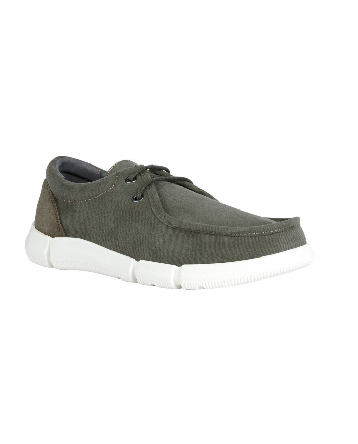 MOCASSINO GEOX UOMO U ERRICO C CANVAS SUEDE LT OLIVE U25AYC 01022 C3391