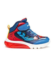 SNEAKERS GEOX BAMBINO JUNIOR J CIBERDRON  SUPERMAN BLUE/RED TG28-35 J56LBF 0BC14 C0200