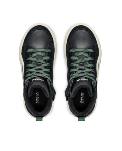 SNEAKERS GEOX BAMBINO J WEEMBLE B. A - SCAM.+NYLON BLACK/FOREST 28-35 J36HAA 022FU C9358/A