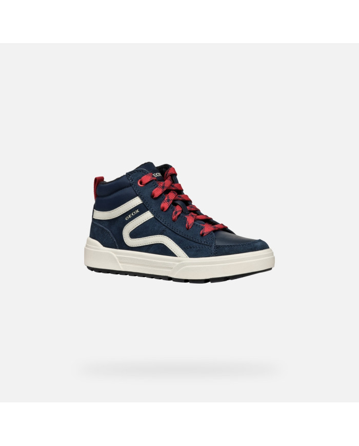 SNEAKERS GEOX BAMBINO J WEEMBLE B. A - SCAM.+NYLON   NAVY/RED 28-35 J36HAA 022FU C0735/A