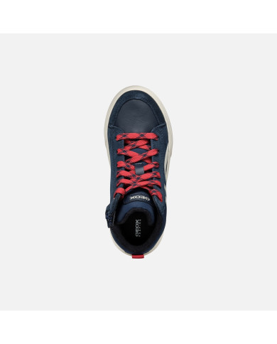 SNEAKERS GEOX BAMBINO J WEEMBLE B. A - SCAM.+NYLON   NAVY/RED 28-35 J36HAA 022FU C0735/A