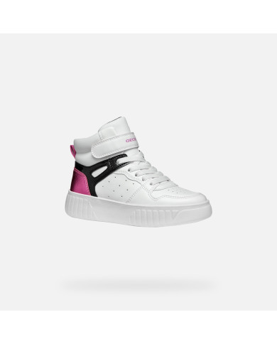 SNEAKERS GEOX BAMBINA  J MIKIROSHI B - VI.SIN+VER.GLI WHITE/DK FUCHSIA 36-39 J46DVB 0BCKC C1Z8D/B