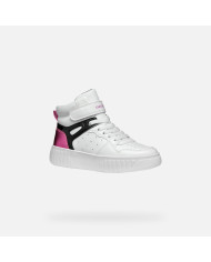 SNEAKERS GEOX BAMBINA  J MIKIROSHI B - VI.SIN+VER.GLI WHITE/DK FUCHSIA 36-39 J46DVB 0BCKC C1Z8D/B