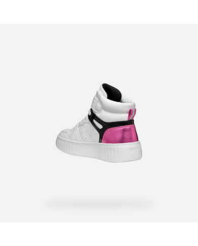 SNEAKERS GEOX BAMBINA  J MIKIROSHI B - VI.SIN+VER.GLI WHITE/DK FUCHSIA 36-39 J46DVB 0BCKC C1Z8D/B