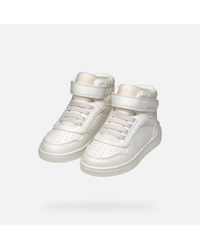 SNEAKERS ALTE GEOX BAMBINA J WASHIBA A - GEOBUCK+LYCRA  WHITE 28-35 J36HXA 05415 C1000/A
