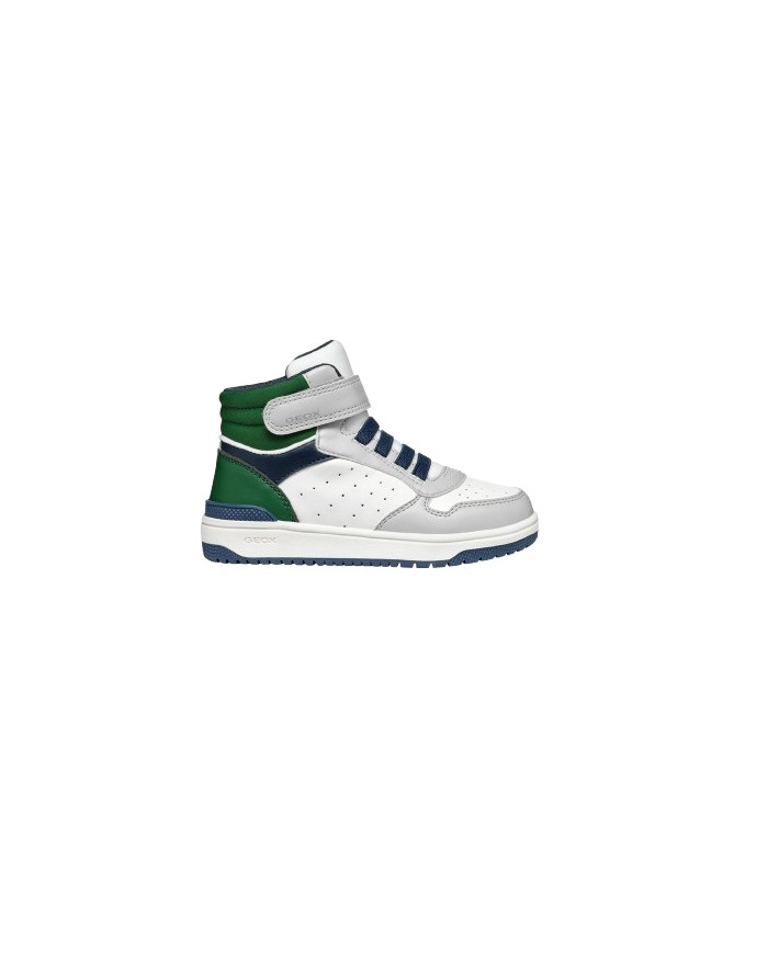 SNEAKERS GEOX BAMBINO  J WASHIBA B - GEOBUCK+LYCRA LT GREY/DK GREEN 28-35 J46LQB 05415 C1L3X/A