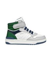 SNEAKERS GEOX BAMBINO  J WASHIBA B - GEOBUCK+LYCRA LT GREY/DK GREEN 28-35 J46LQB 05415 C1L3X/A