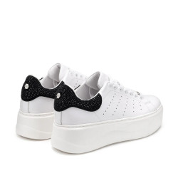SNEAKERS CULT DONNA PERRY 3162 LOW W LEATHER WHITE/STRASS BLACK CLW316221