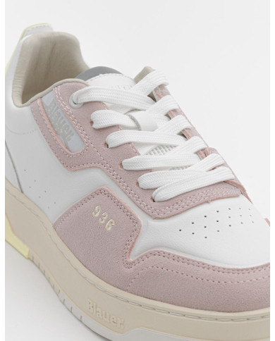 SNEAKERS BLAUER DONNA LEATHER WHITE/ROSE S4ADEL01/LES-PIN/YEL