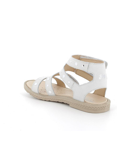 SANDALO PRIMIGI BAMBINA NABUK MORBIDO BIANCO 5888622/B
