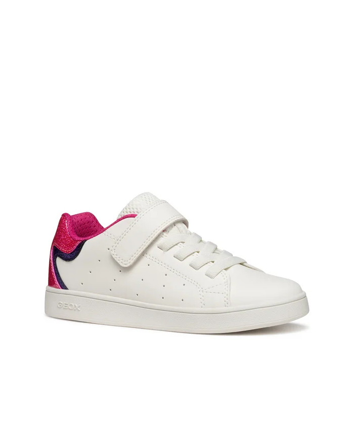 SNEAKERS GEOX BAMBINA J ECLYPER A - VIT.SIN+VER.GLIT WHITE/FUCHSIA  tg:28-35 J36LRA 0BCKC C0563/A