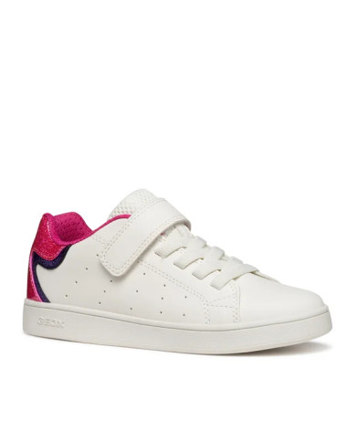 SNEAKERS GEOX BAMBINA J ECLYPER A - VIT.SIN+VER.GLIT WHITE/FUCHSIA TG:36-39 J36LRA 0BCKC C0563/B 