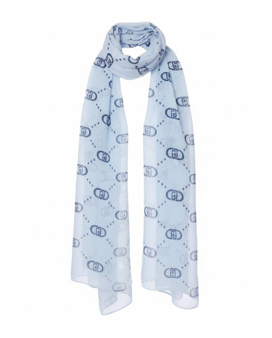FOULARD LIU JO DONNA  ECS STOLA DEGRADE LOGO LIGHT DENIM 70X180 2F5080 T0300 74015