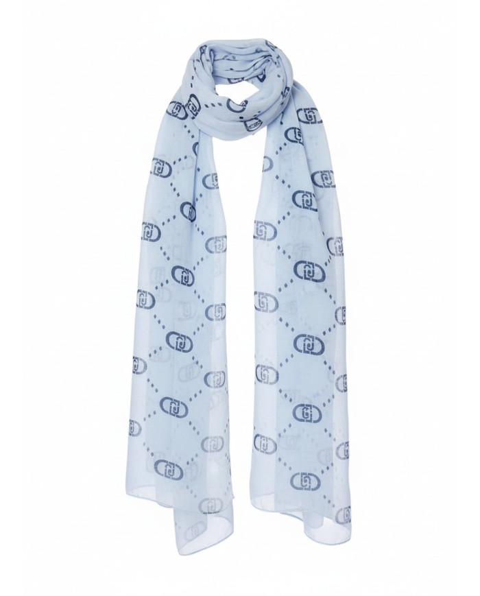 FOULARD LIU JO DONNA  ECS STOLA DEGRADE LOGO LIGHT DENIM 70X180 2F5080 T0300 74015