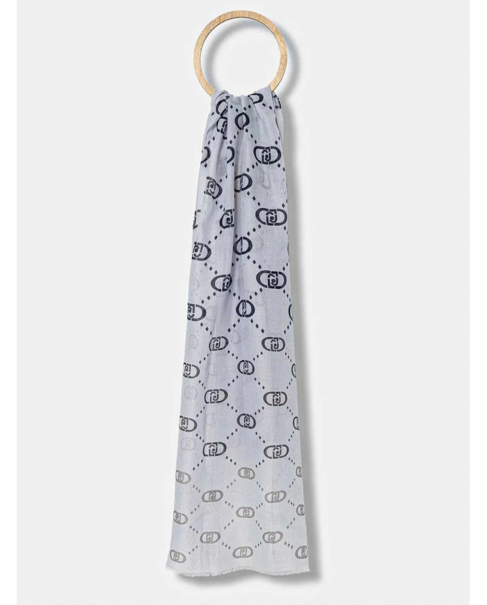 FOULARD LIU JO DONNA  ECS STOLA DEGRADE LOGO LIGHT DENIM 70X180 2F5080 T0300 74015