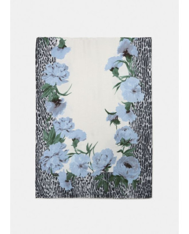 FOULARD  LIU JO DONNA STOLA FLOWER ANIMALIER LIGHT DENIM  70X180 2F5077 T0300 74015