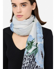 FOULARD  LIU JO DONNA STOLA FLOWER ANIMALIER LIGHT DENIM  70X180 2F5077 T0300 74015