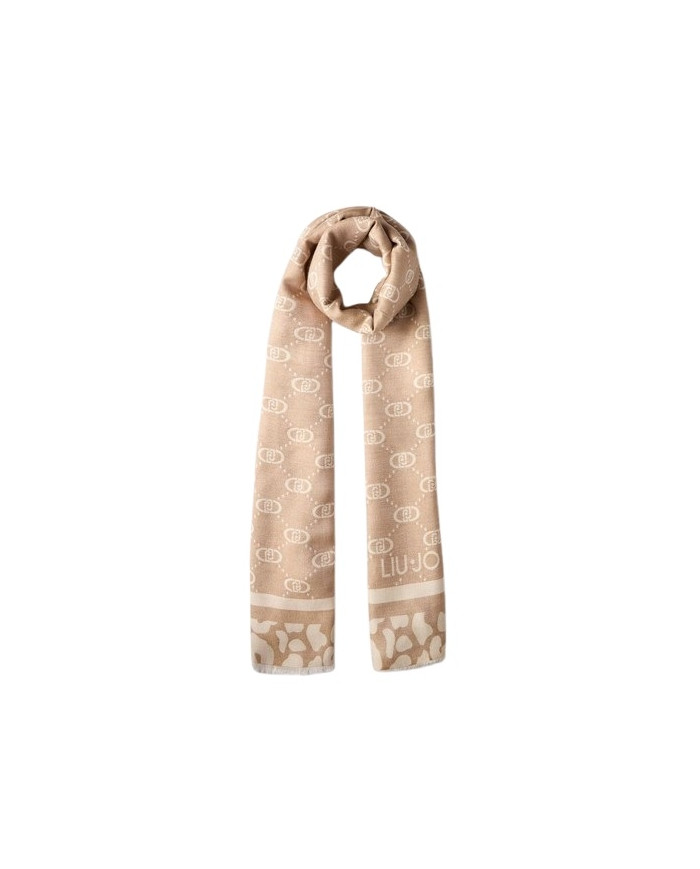 FOULARD  LIU JO DONNA STOLA JACQUARD MONOGRAM ANIMAL OAT MILK 70X180 2F5040 T0300 30003