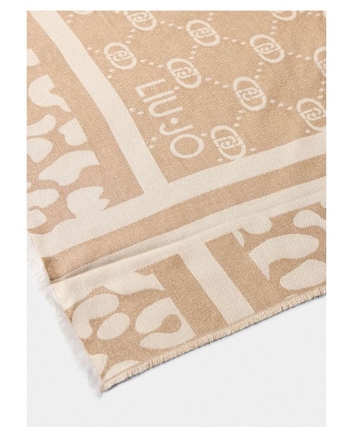 FOULARD  LIU JO DONNA STOLA JACQUARD MONOGRAM ANIMAL OAT MILK 70X180 2F5040 T0300 30003