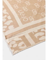FOULARD  LIU JO DONNA STOLA JACQUARD MONOGRAM ANIMAL OAT MILK 70X180 2F5040 T0300 30003