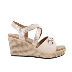 SANDALO CON ZEPPA IGI&CO DONNA NAPPA SOFT ECRU SABBIA 5673822