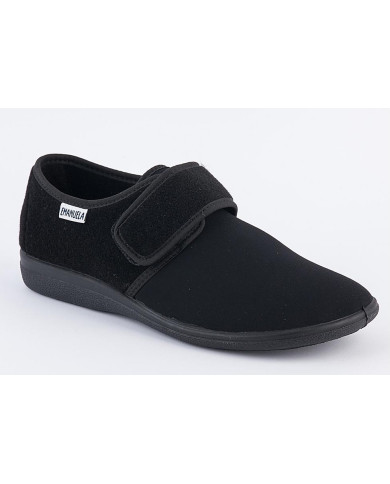PANTOFOLE EMANUELA UOMO CONFORT CON VELCRO INVERNALE NERO 985
