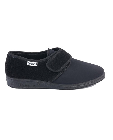 PANTOFOLE EMANUELA DONNA CONFORT CON VELCRO INVERNALE NERO 601