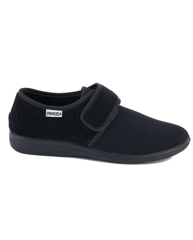 PANTOFOLE EMANUELA UOMO CONFORT CON VELCRO ESTIVO NERO 986