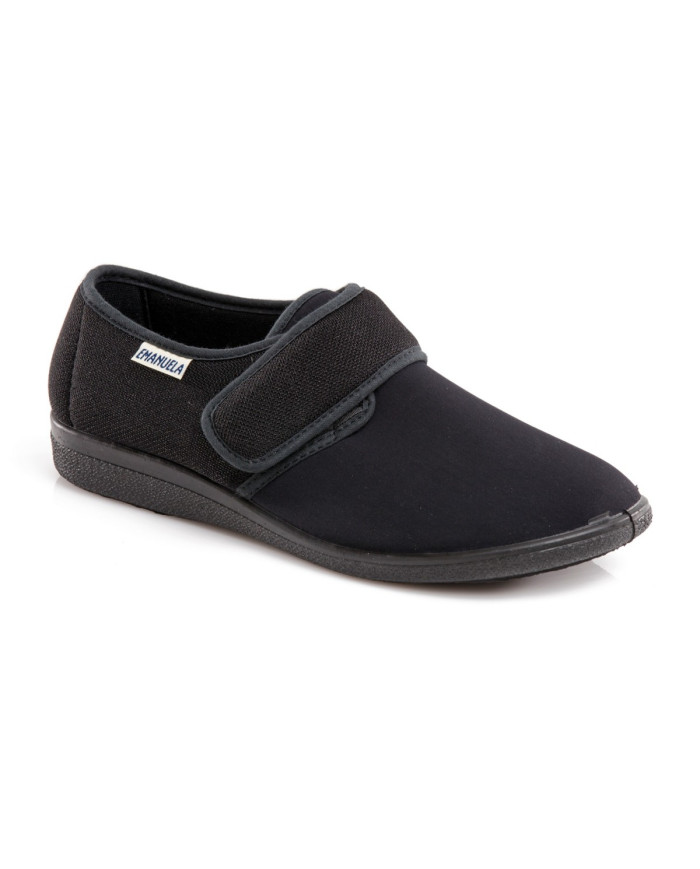 PANTOFOLE EMANUELA UOMO CONFORT CON VELCRO ESTIVO NERO 986