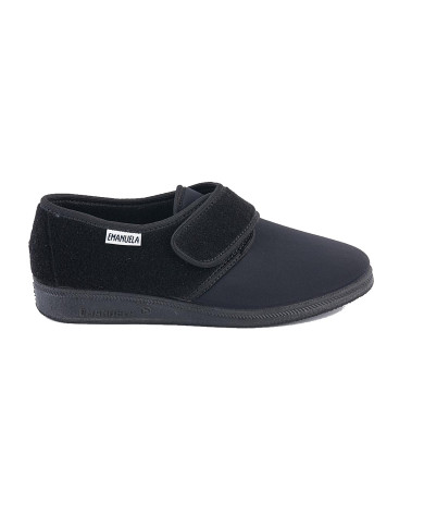 PANTOFOLE EMANUELA DONNA CONFORT CON VELCRO ESTIVO NERO 655