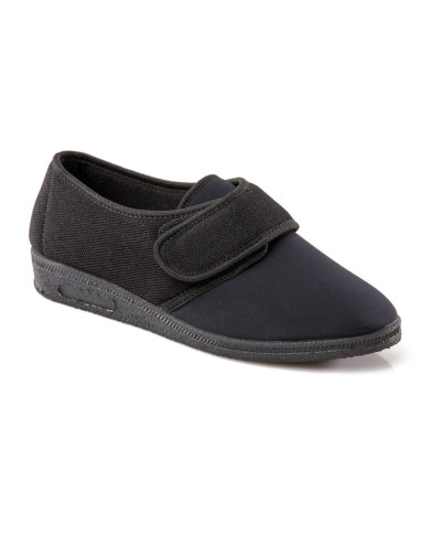 PANTOFOLE EMANUELA DONNA CONFORT CON VELCRO ESTIVO NERO 655