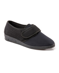 PANTOFOLE EMANUELA DONNA CONFORT CON VELCRO ESTIVO NERO 655